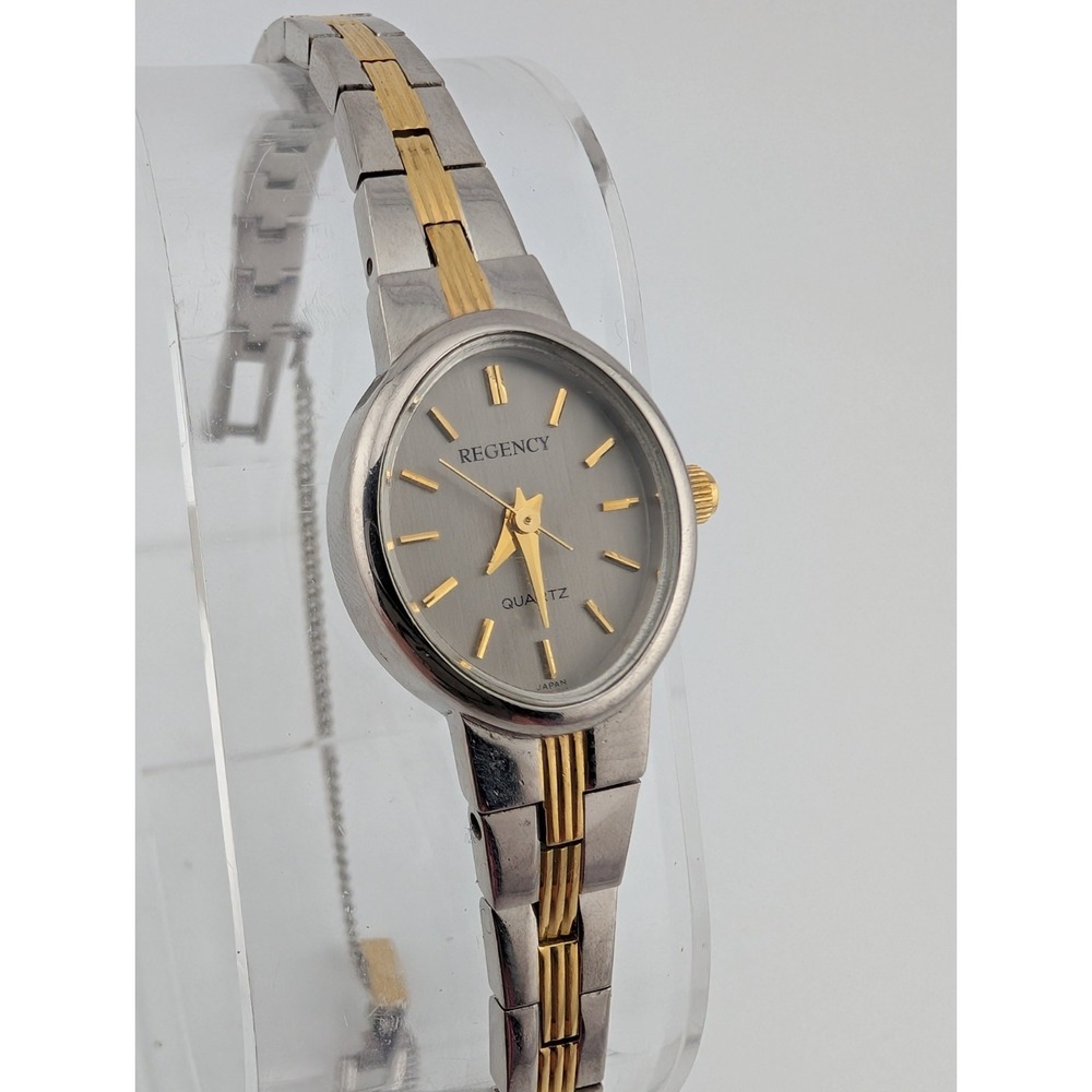 Regency Watch Women 17mm Case Two Tone 6.25" Band- New Battery